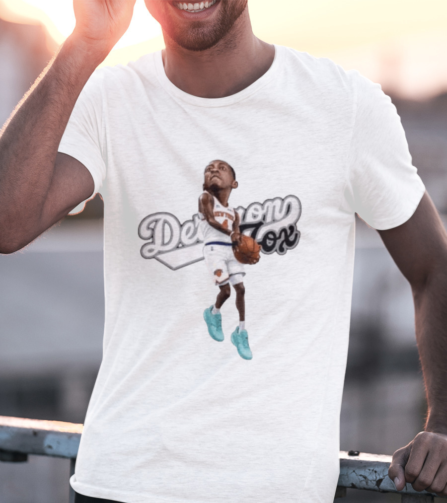 Deuce McBride New York Knicks NBA Player Caricature Determined Fox T-Shirt