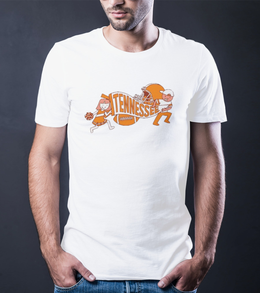 Tennessee Volunteers NCAA Football Cheerleaders Helmet And Pennant Flag T-Shirt