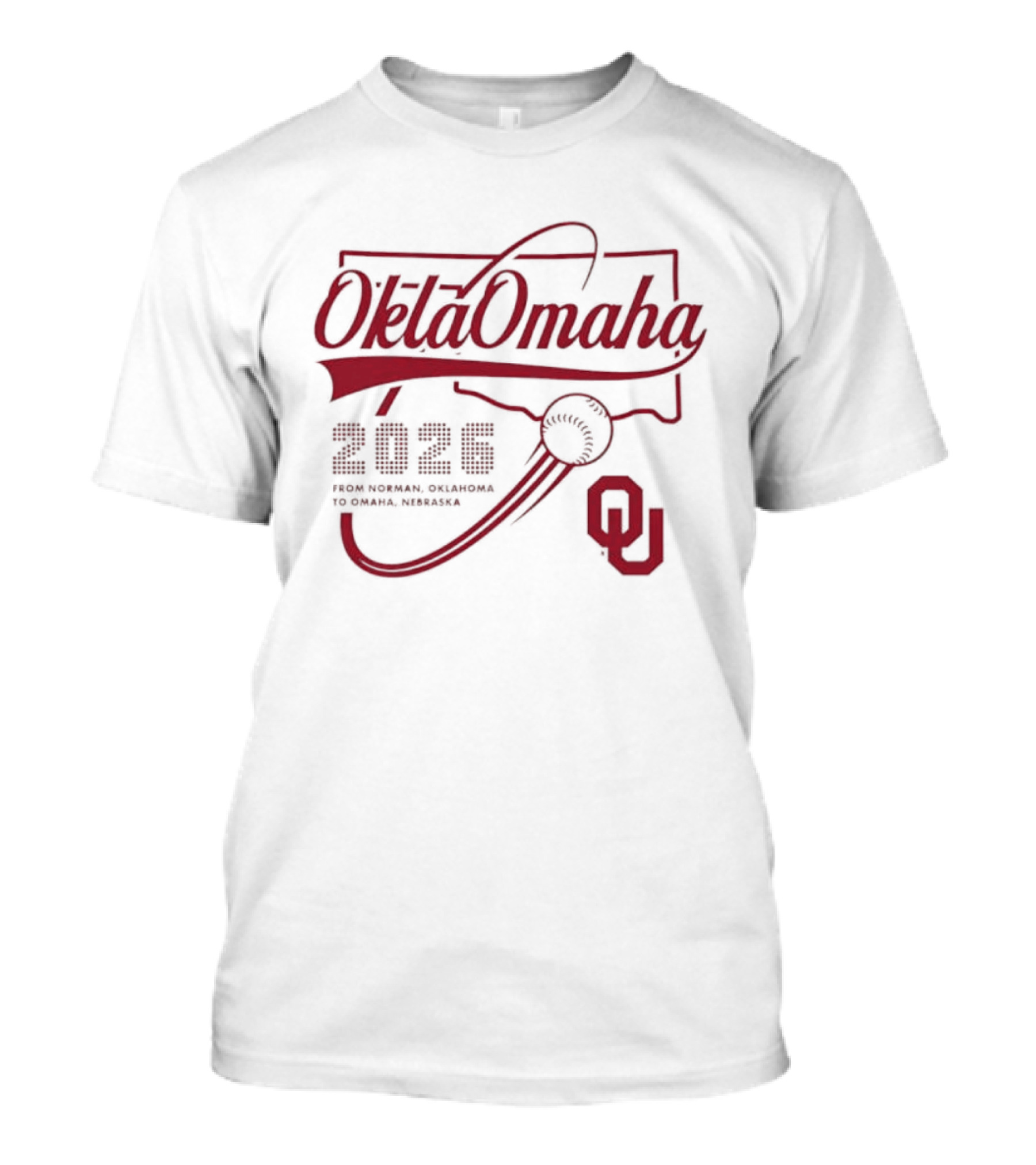Oklahoma Sooners OklahOmaha 2026 NCAA Journey Norman To Omaha OU T-Shirt