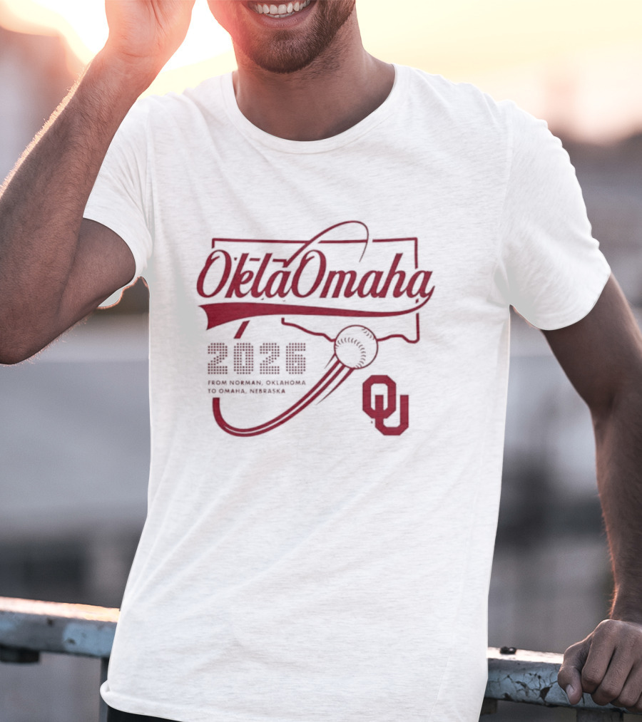 Oklahoma Sooners OklahOmaha 2026 NCAA Journey Norman To Omaha OU T-Shirt