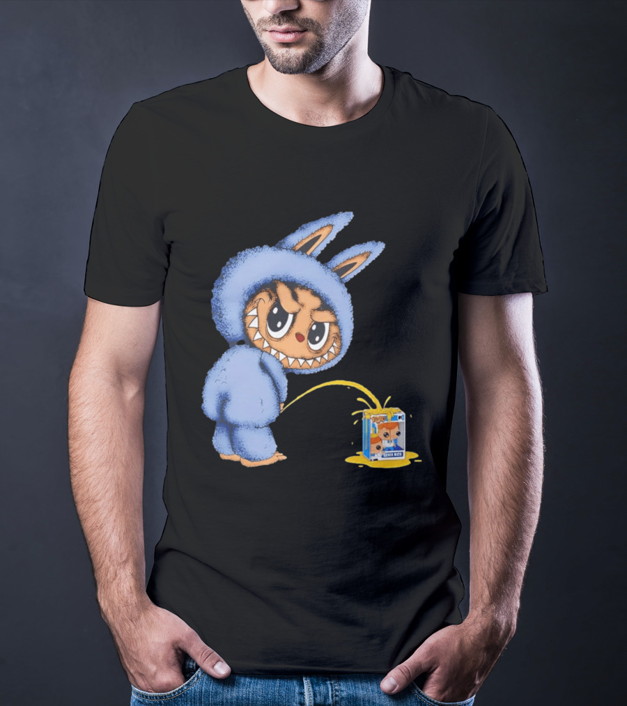 Labubu Peeing On Pop Figures Juice Box Fun Concept T-Shirt