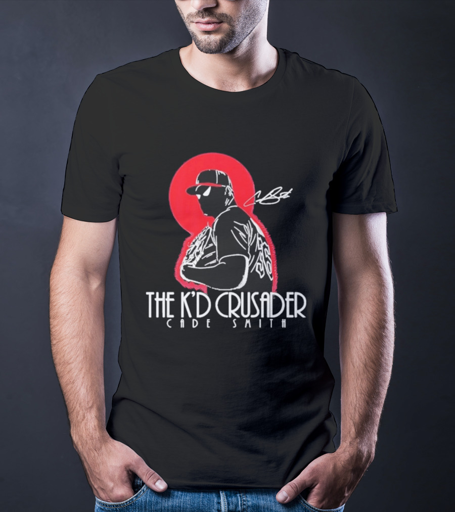 The K'D Crusader Cade Smith Baseball Player Silhouette Red T-Shirt