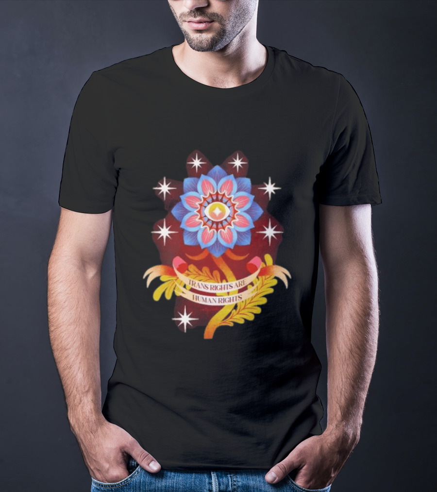 Trans Rights Are Human Rights Eye Floral Pride LGBT T-Shirt