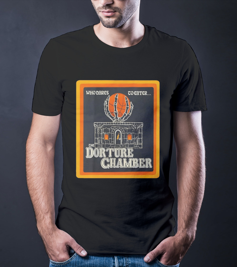Who Dares To Enter The Dorture Chamber Basketball Spooky Castle T-Shirt