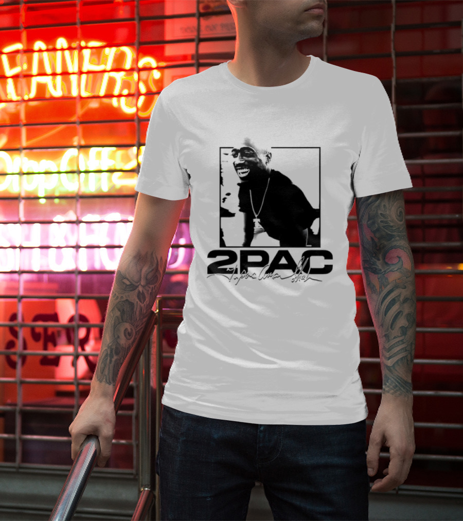 2pac Tupac Shakur Live And Die In LA Iconic Black And White T-Shirt