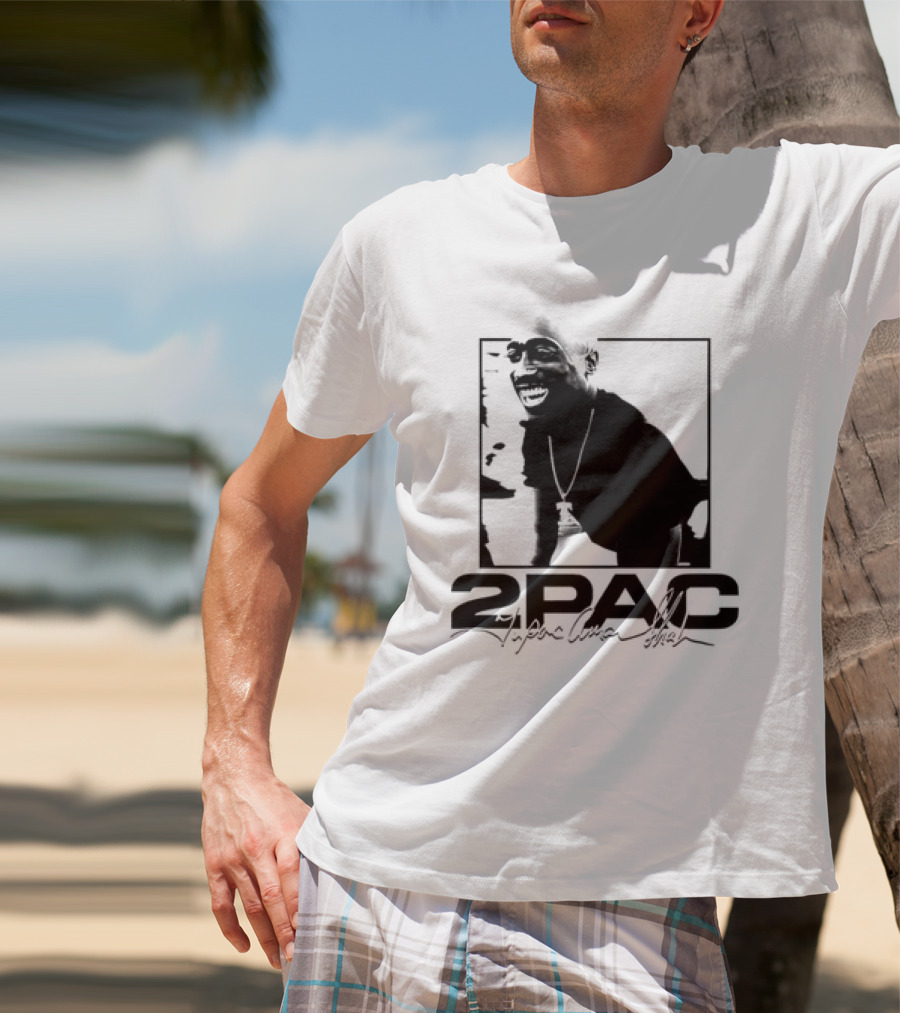2pac Tupac Shakur Live And Die In LA Iconic Black And White T-Shirt