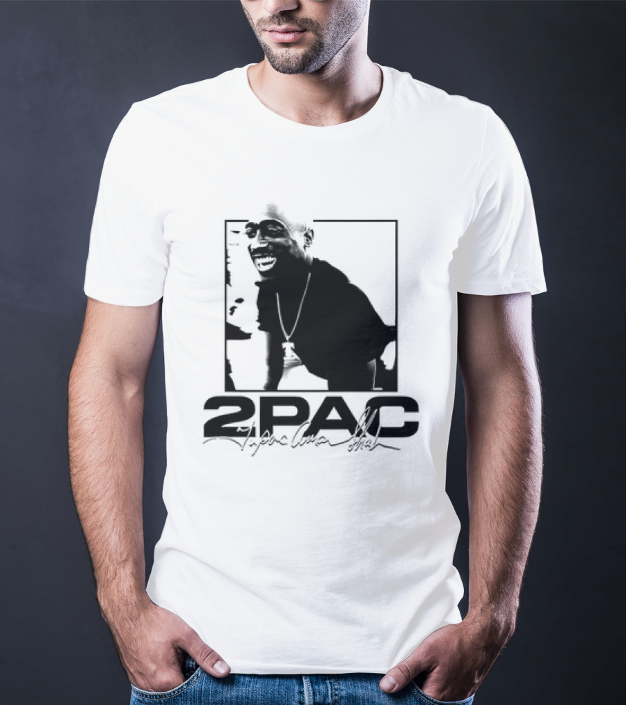 2pac Tupac Shakur Live And Die In LA Iconic Black And White T-Shirt
