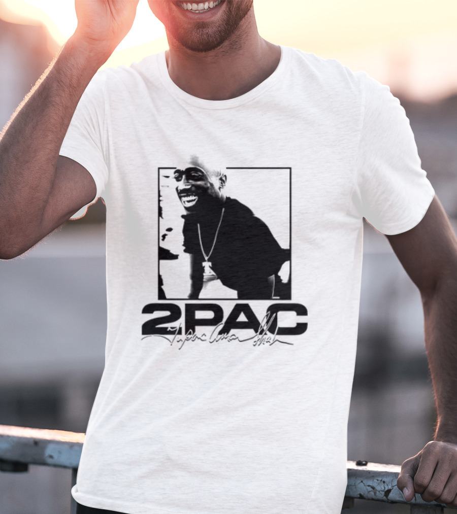 2pac Tupac Shakur Live And Die In LA Iconic Black And White T-Shirt