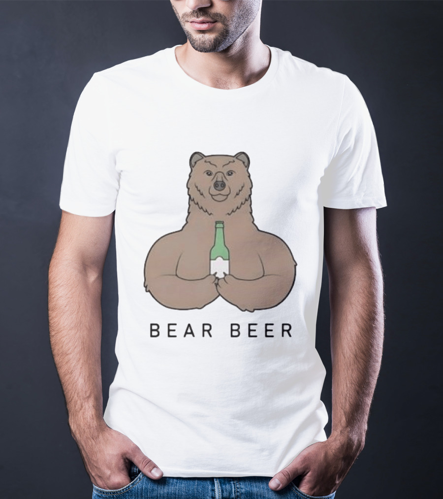 Bear Beer Meme Bottle Holding Bear T-Shirt