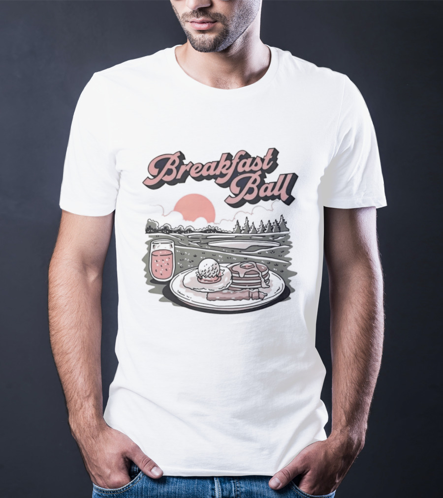 Breakfast Ball Pancakes Sunrise Golf Course T-Shirt