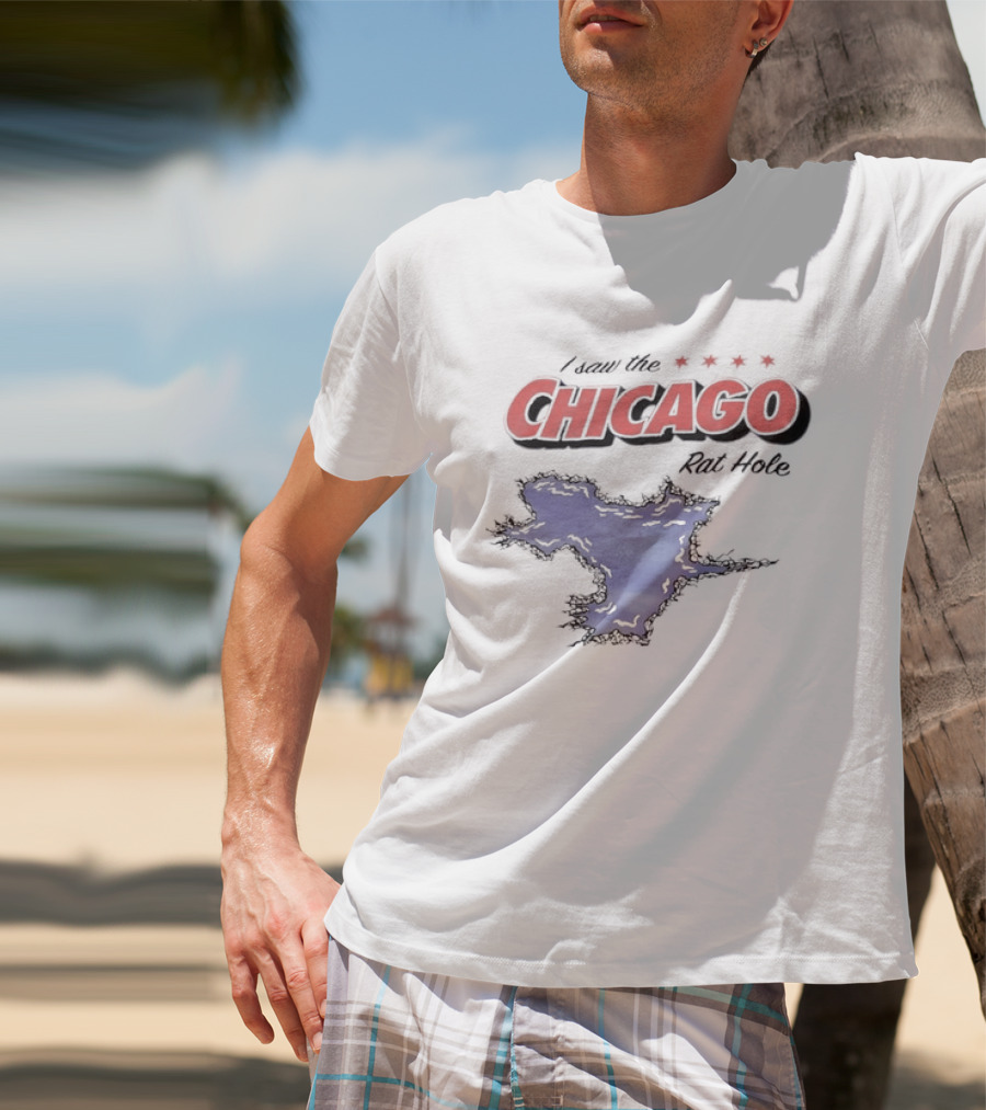 I Saw The Chicago Rat Hole City Meme With Chicago Stars And Map T-Shirt