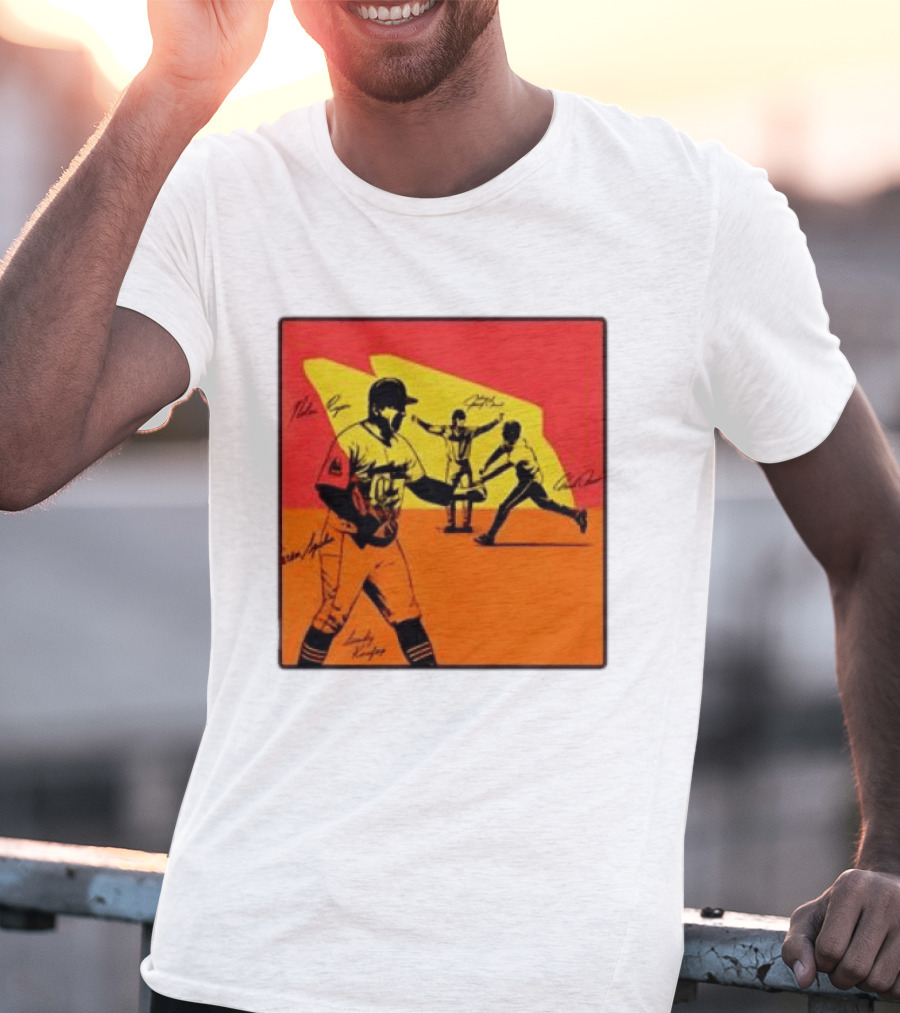 Cleveland Guardians Baseball Team Players Signatures Dynamic T-Shirt