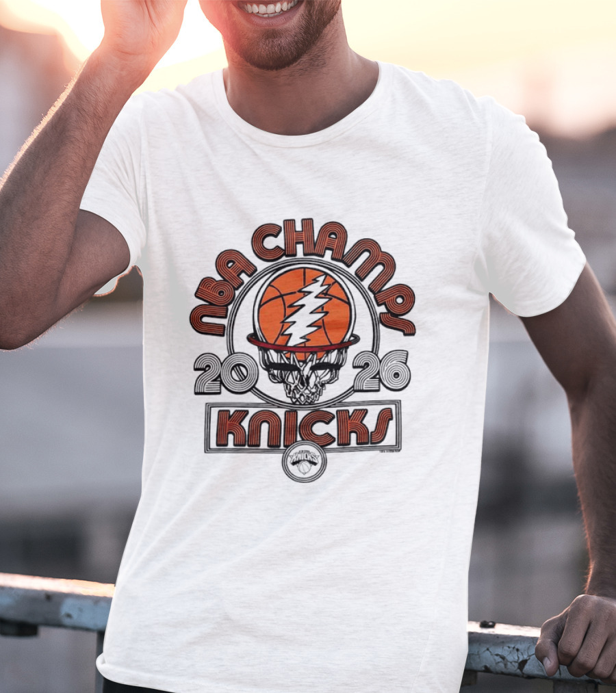 NBA Champs 2026 New York Knicks Grateful Dead Collaboration T-Shirt