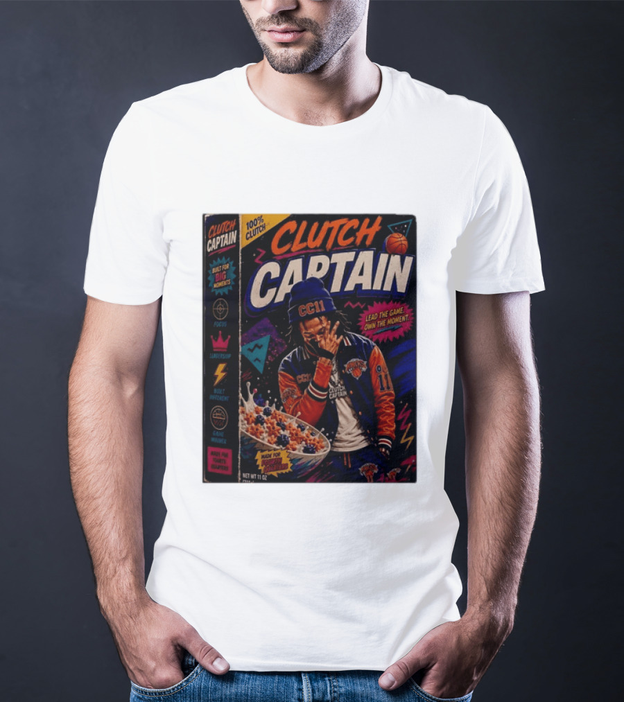 Jalen Brunson New York Knicks Clutch Captain Lead The Game Own The Moment 100% Clutch T-Shirt