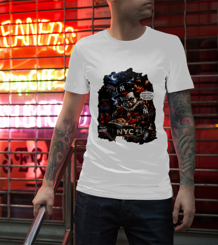 Pennywise NYC Yankees Bronx Thug Life Yeah Right Sleep Is For The Weak T-Shirt