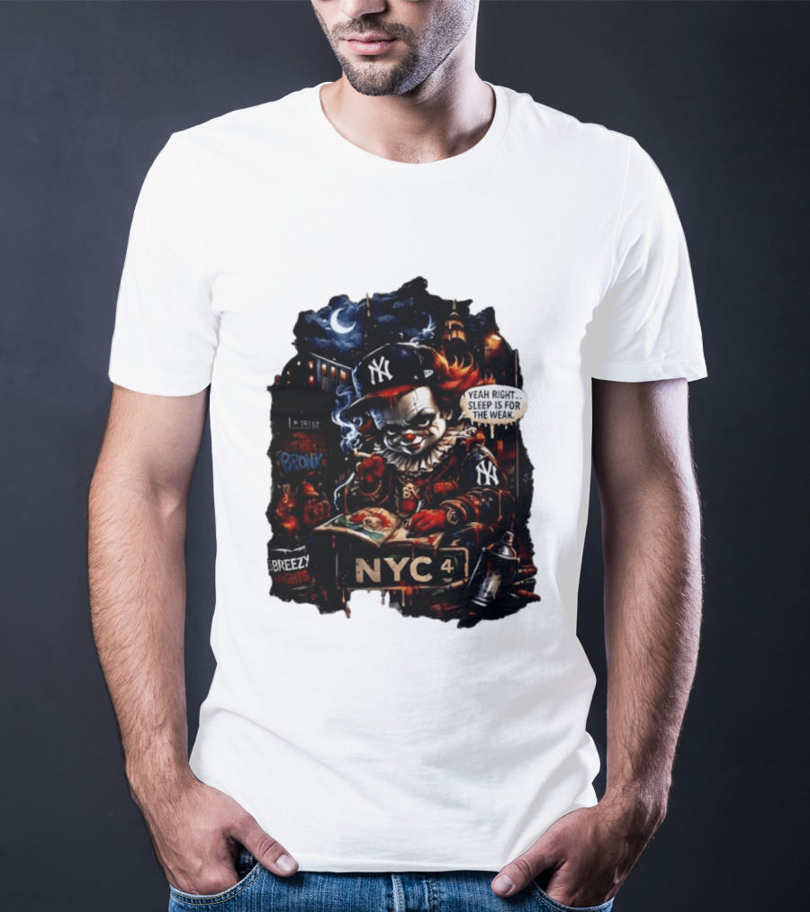 Pennywise NYC Yankees Bronx Thug Life Yeah Right Sleep Is For The Weak T-Shirt