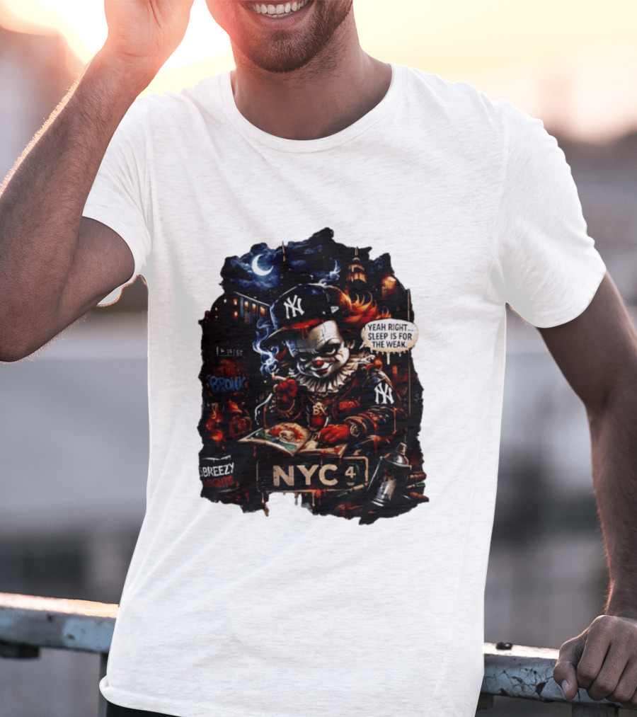 Pennywise NYC Yankees Bronx Thug Life Yeah Right Sleep Is For The Weak T-Shirt