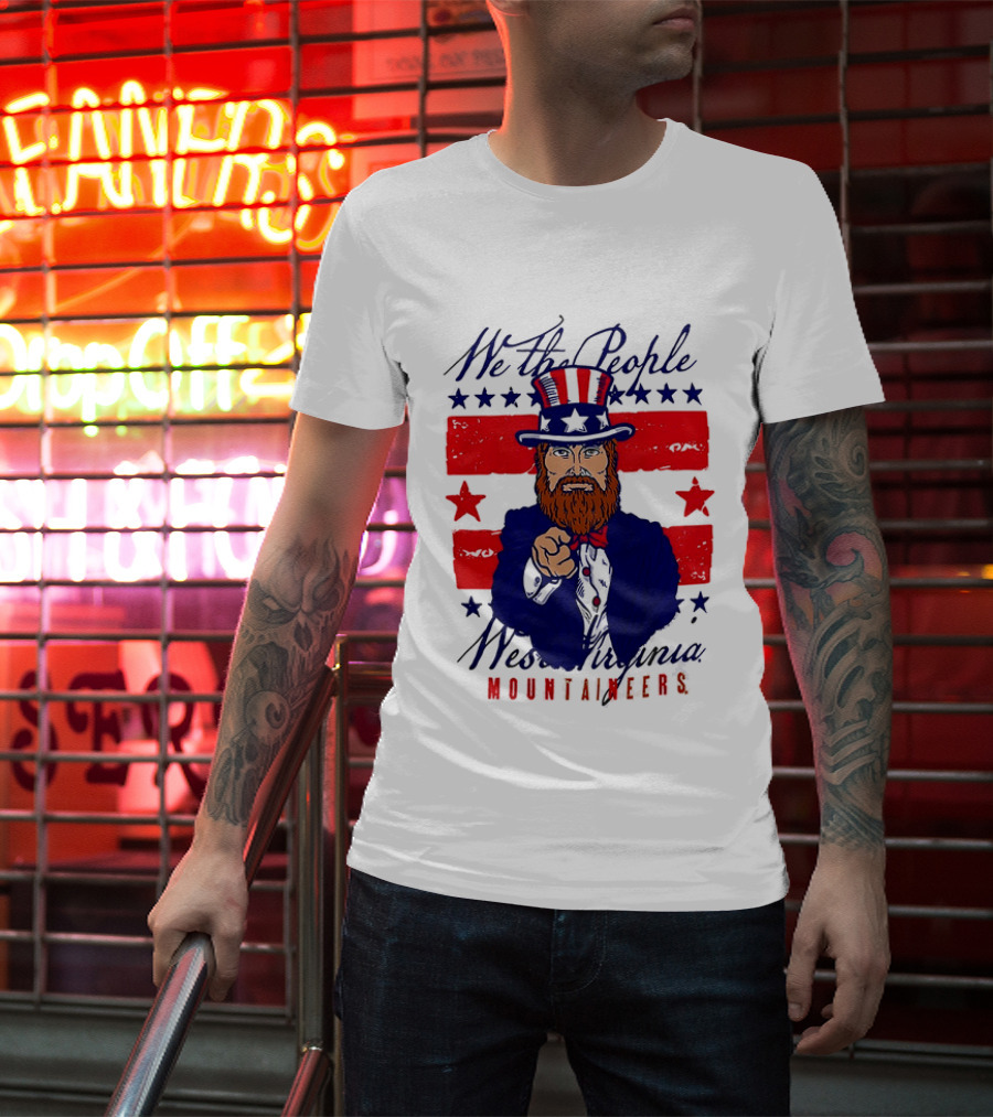 We The People West Virginia Mountaineers Uncle Sam Patriotic Stars And Stripes T-Shirt