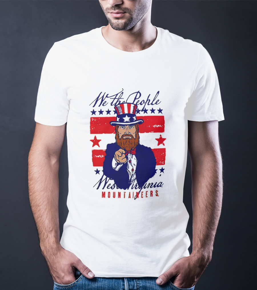 We The People West Virginia Mountaineers Uncle Sam Patriotic Stars And Stripes T-Shirt
