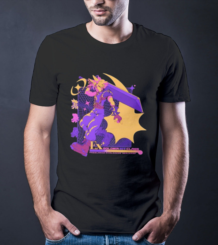 Cloud Strife Ex SOLDIER 1st Class Freelance Avalanche Mercenary Final Fantasy VII T-Shirt