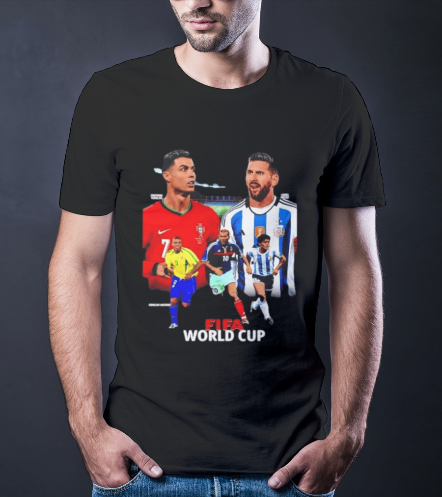 Cristiano Ronaldo Lionel Messi FIFA World Cup Ronaldo Nazario Zinedine Zidane Diego Maradona T-Shirt