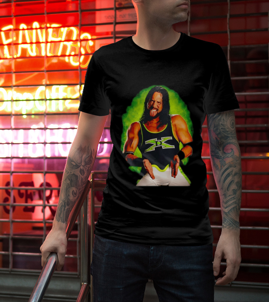 DX Seth Rollins Men's Wrestling Iconic Attitude Era Shawn X Pac D Generation X Green T-Shirt