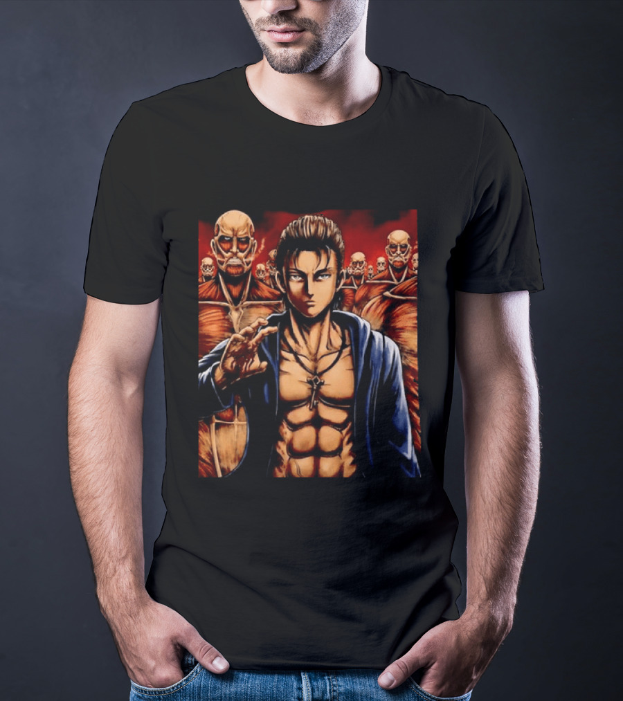 Eren Yeager The Rumbling Attack On Titan Colossal Titans Anime Scene T-Shirt