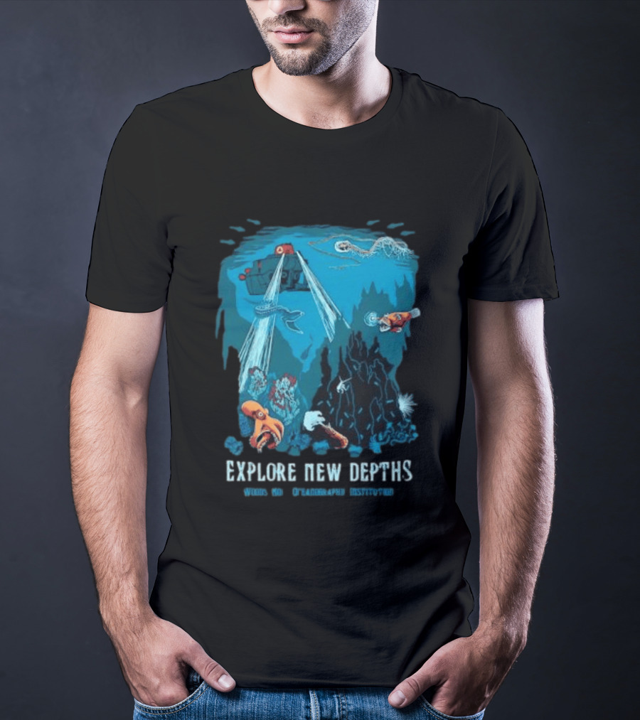 Explore New Depths Woods Hole Oceanographic Institution Submarine Adventure Ocean Exploration T-Shirt