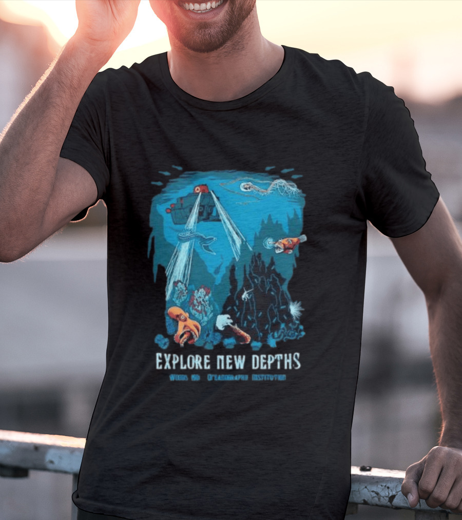 Explore New Depths Woods Hole Oceanographic Institution Submarine Adventure Ocean Exploration T-Shirt