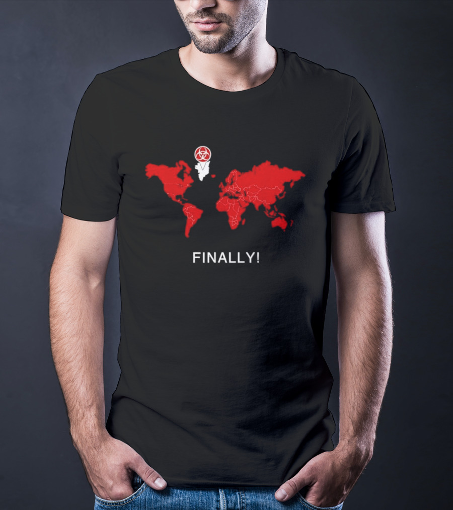 Finally Greenland Biohazard Symbol Map T-Shirt