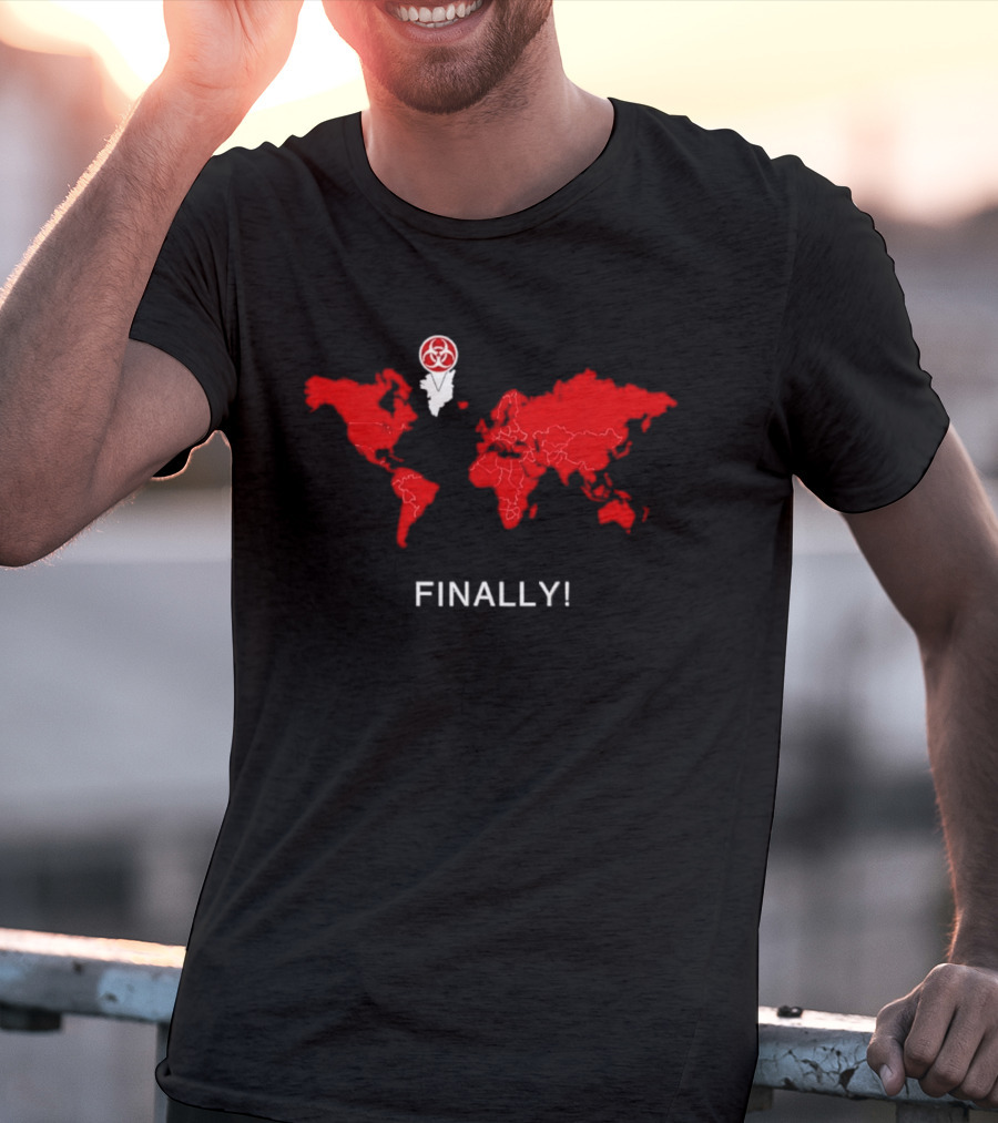 Finally Greenland Biohazard Symbol Map T-Shirt