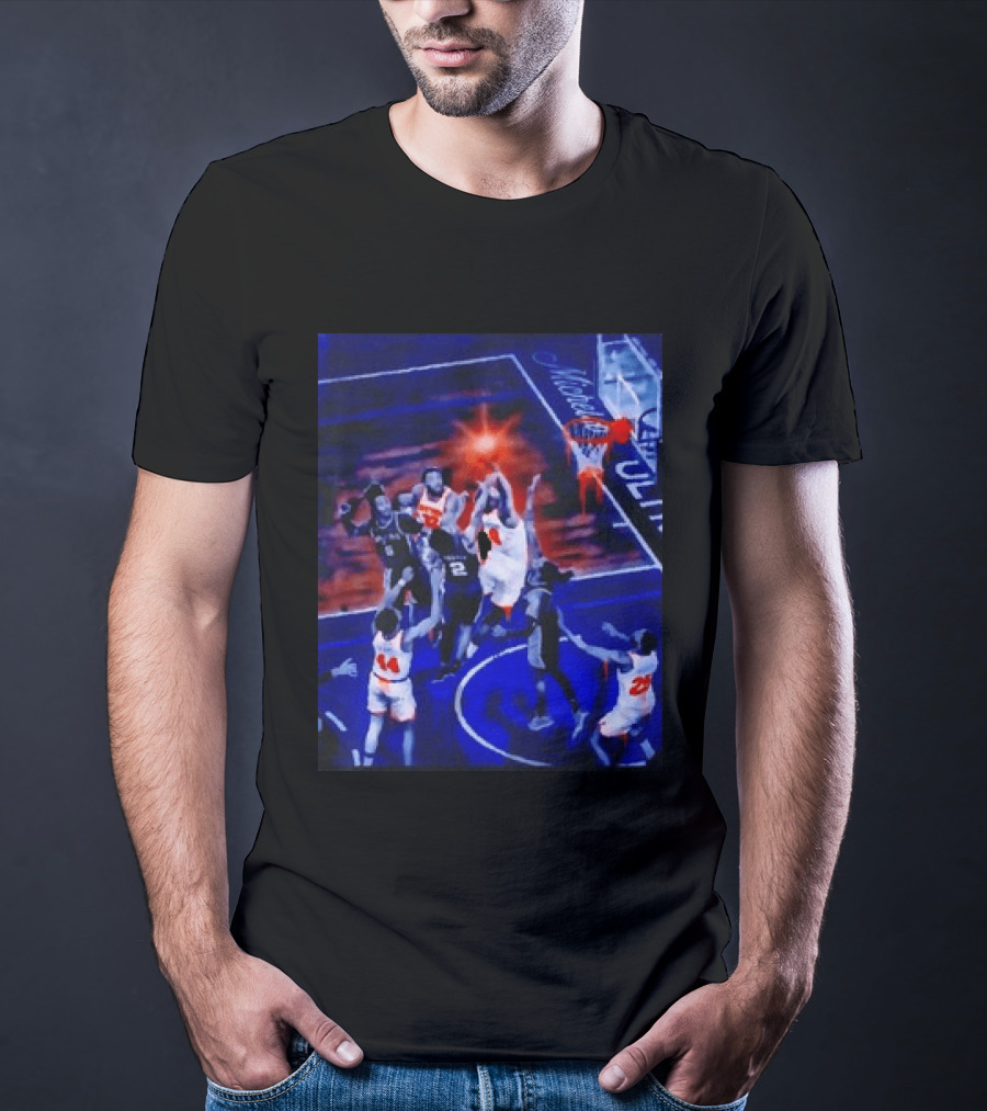 Jalen Brunson New York Knicks NBA Game Action Michelob Ultra Basketball Scene T-Shirt