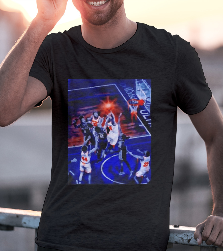 Jalen Brunson New York Knicks NBA Game Action Michelob Ultra Basketball Scene T-Shirt