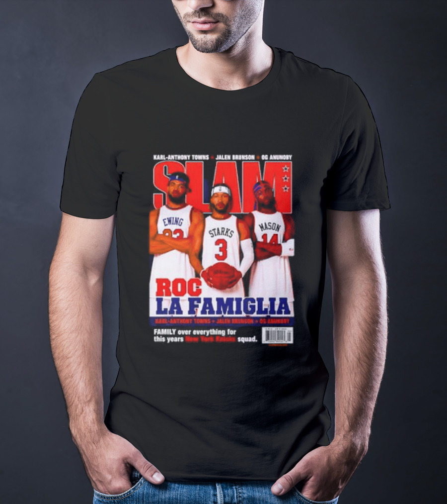 SLAM Magazine Roc La Famiglia Karl Anthony Towns Jalen Brunson OG Anunoby New York Knicks T-Shirt