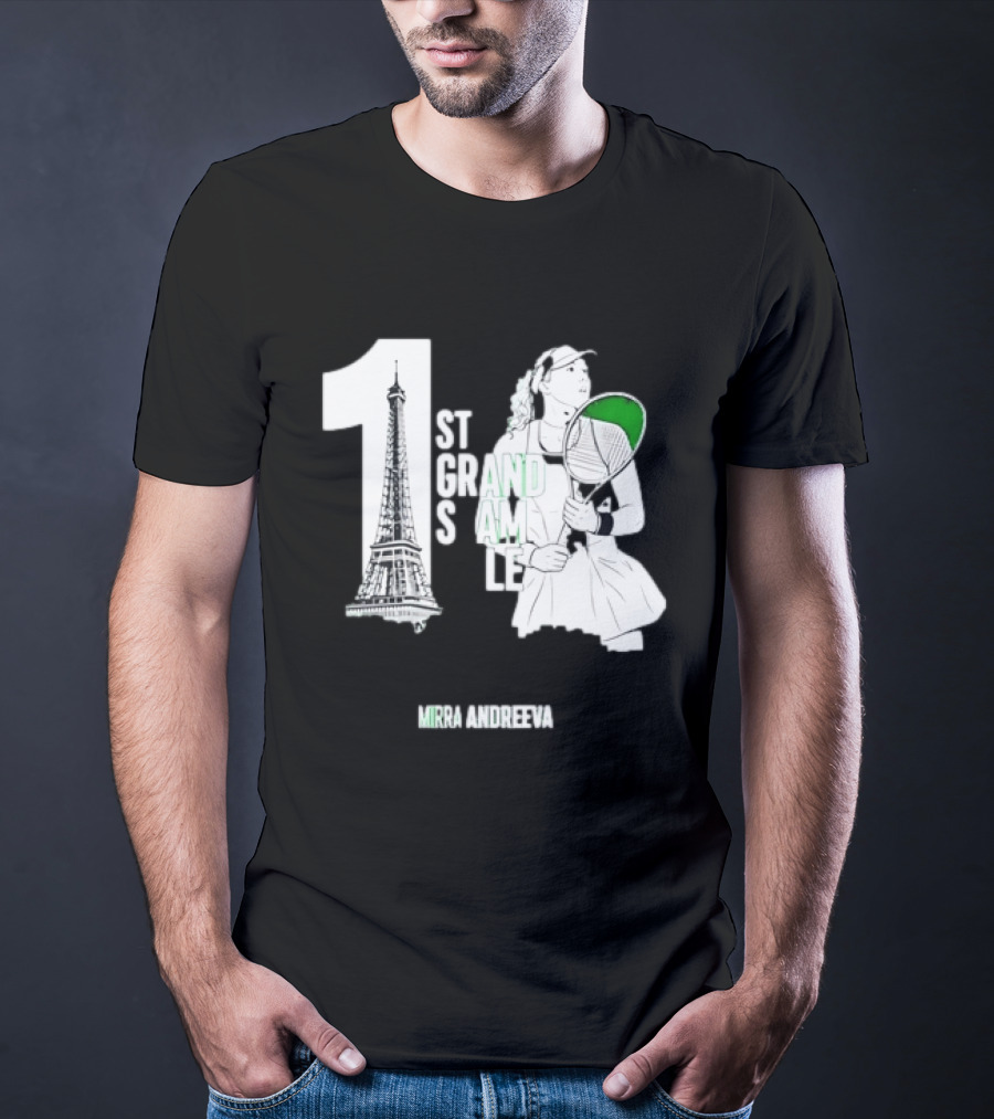 Paris Tennis Victory Mirra Andreeva 1st Grand Slam Title T-Shirt