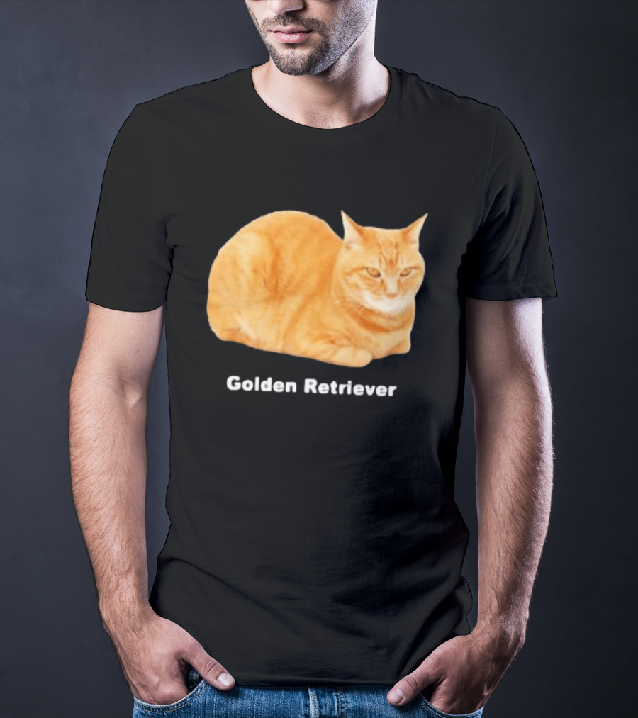 Orange Tabby Cat Golden Retriever Sarcastic Meme Humor T-Shirt