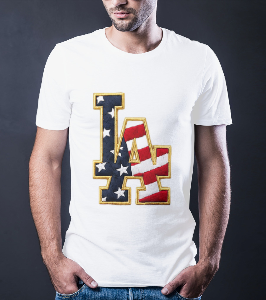 2026 Dodgers 4th Of July LA Stars Stripes T-Shirt