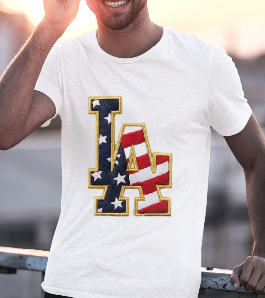 2026 Dodgers 4th Of July LA Stars Stripes T-Shirt