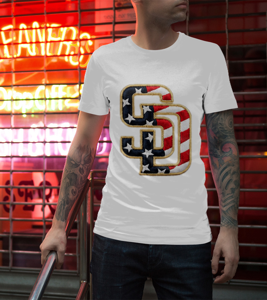 2026 Padres Fourth Of July Stars And Stripes SD T-Shirt