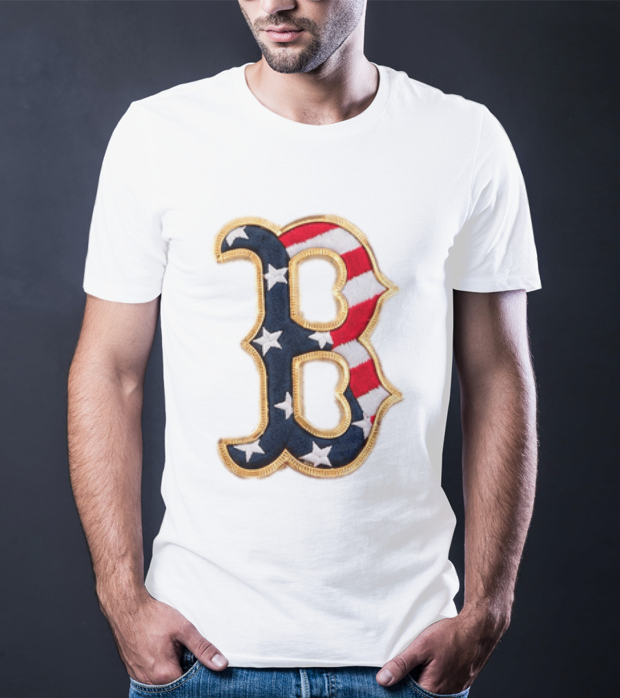 2026 Red Sox Patriotic Stars And Stripes B Logo MLB Fourth Of July T-Shirt
