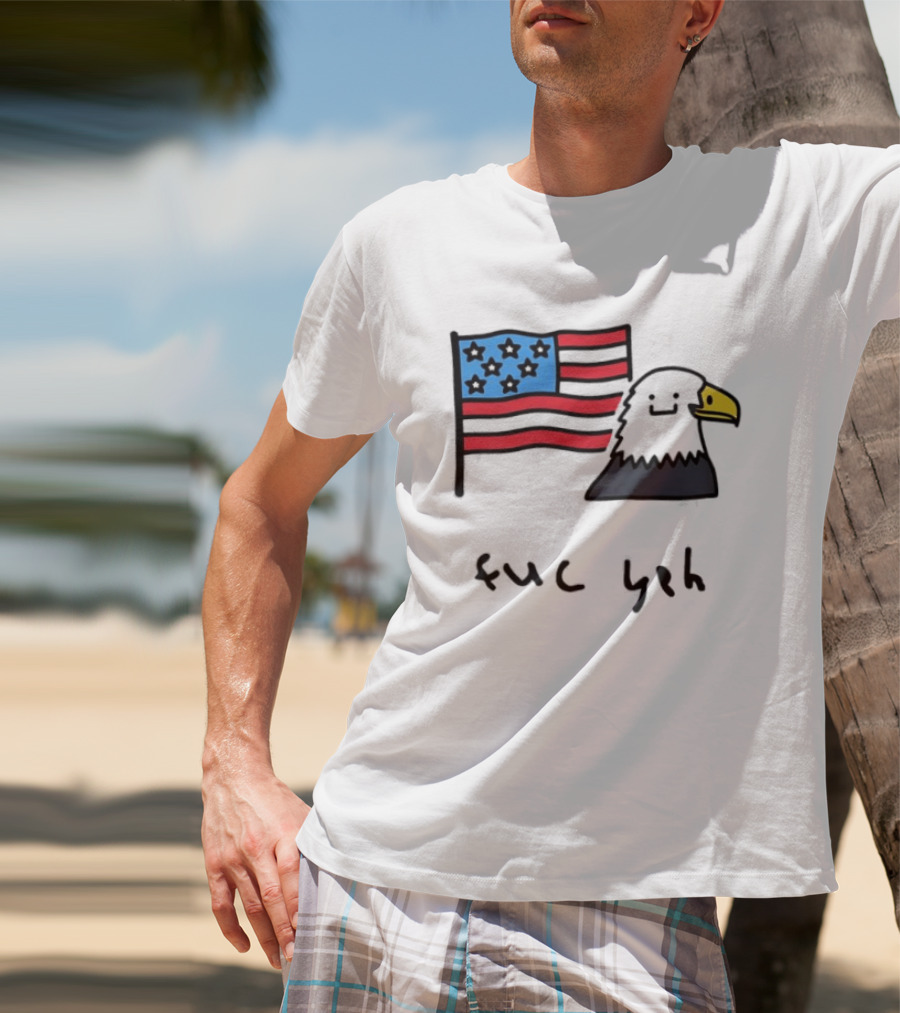 Bald Eagle United States Flag Patriotic Meme Fuc Yeh T-Shirt