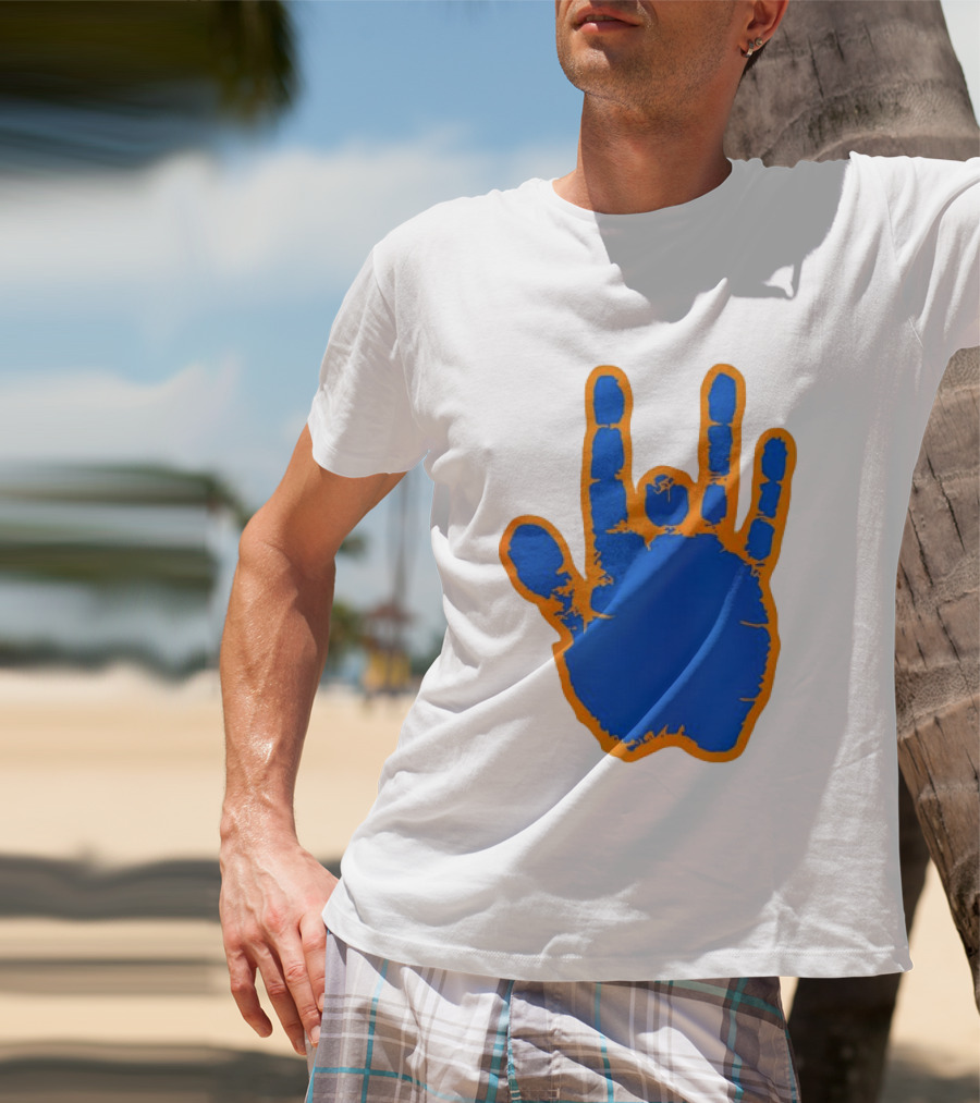 Florida Gators Blue And Orange Handprint Gesture T-Shirt