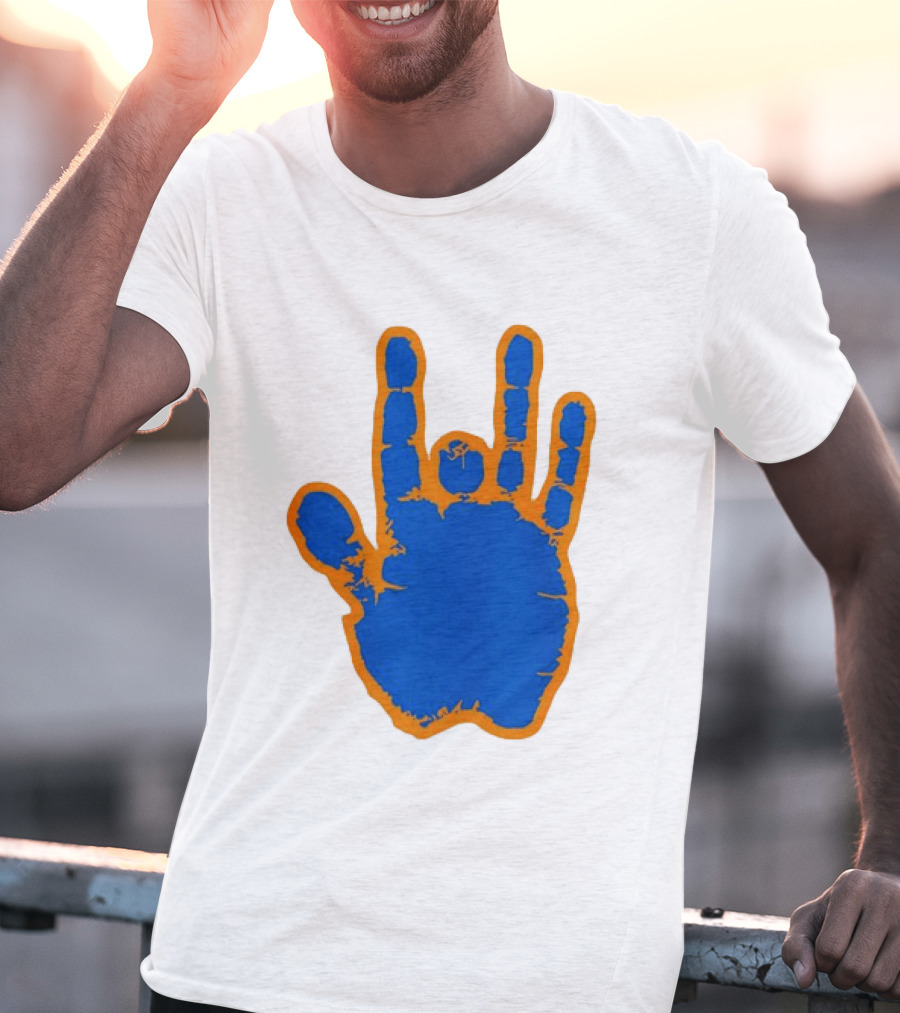 Florida Gators Blue And Orange Handprint Gesture T-Shirt