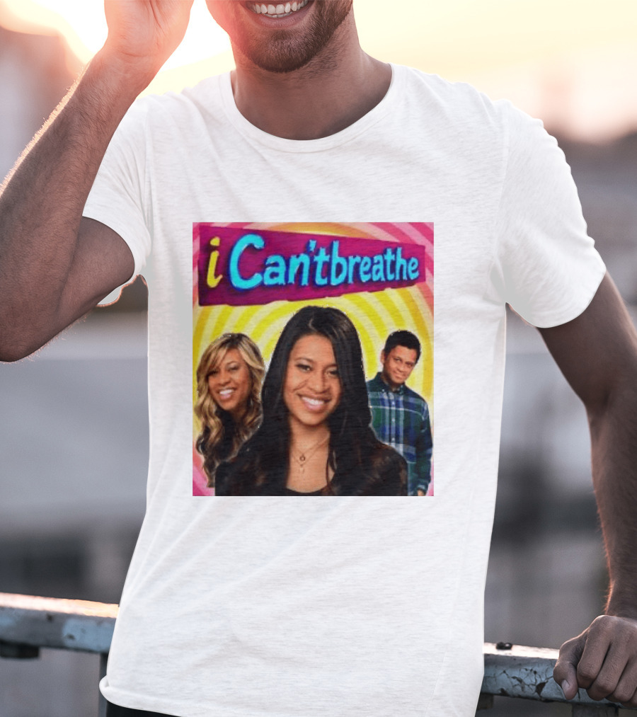 I Cantbreathe Meme Parody With Colorful Background And Smiling Characters T-Shirt
