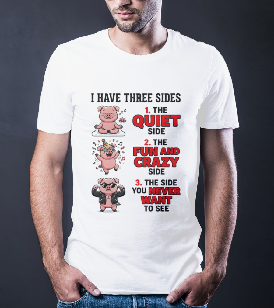 Pig I Have Three Sides Quiet Fun Crazy Never Want To See T-Shirt