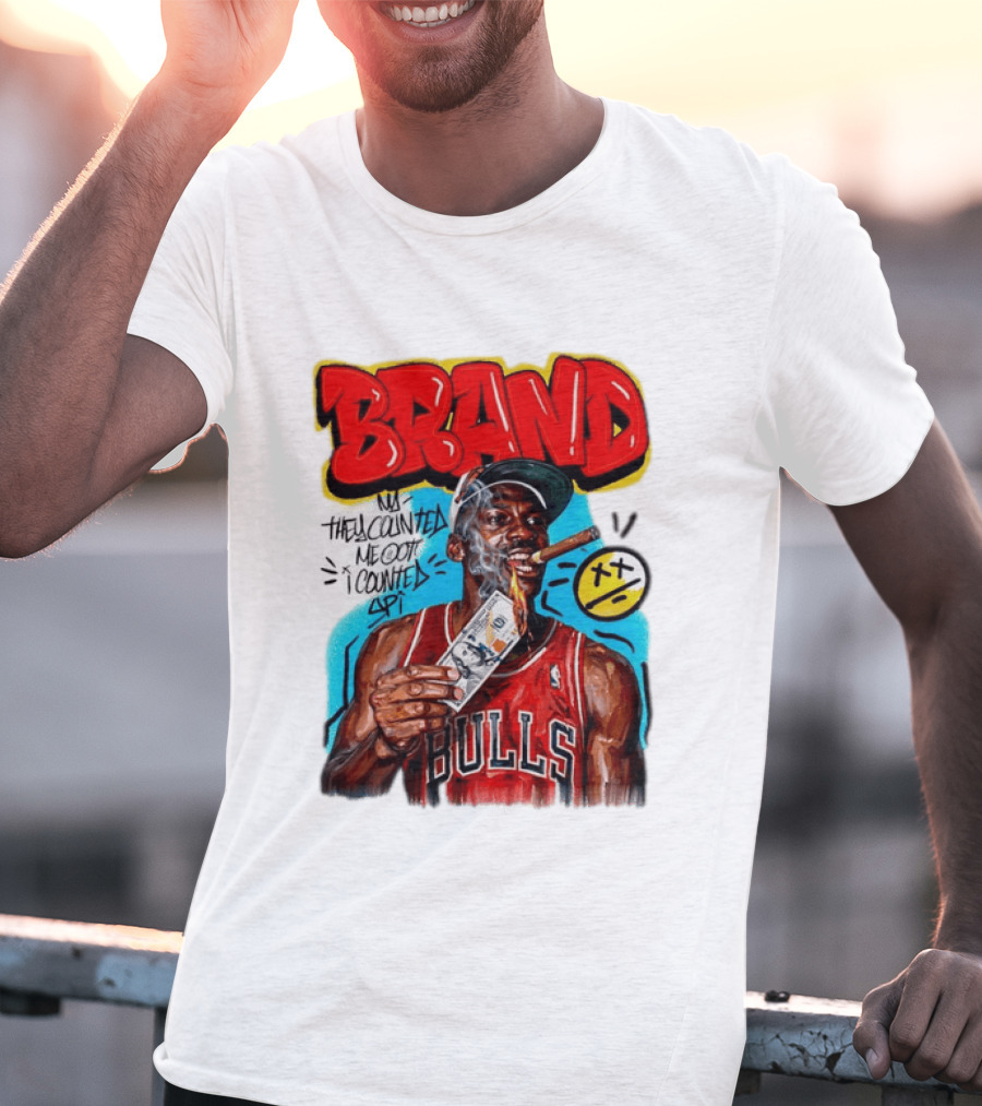 BRAND Michael Jordan Chicago Bulls NBA They Counted Me Out I Counted Spit T-Shirt