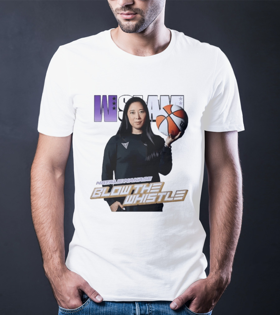 WSLAM Natalie Nakase Blow The Whistle Las Vegas Aces Basketball T-Shirt