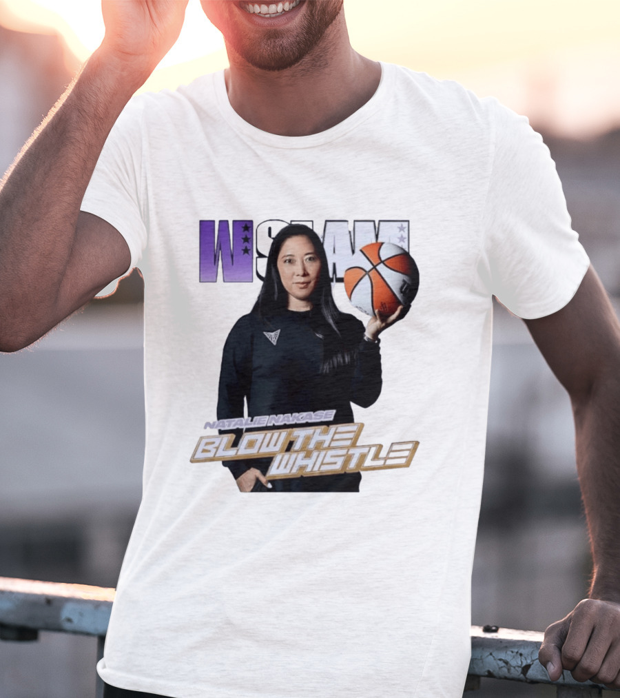 WSLAM Natalie Nakase Blow The Whistle Las Vegas Aces Basketball T-Shirt