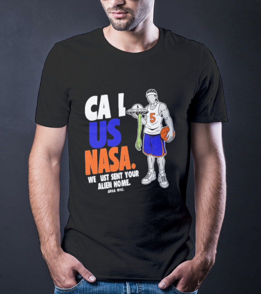CA I US NASA We Just Sent Your Alien Home Basketball Player T-Shirt