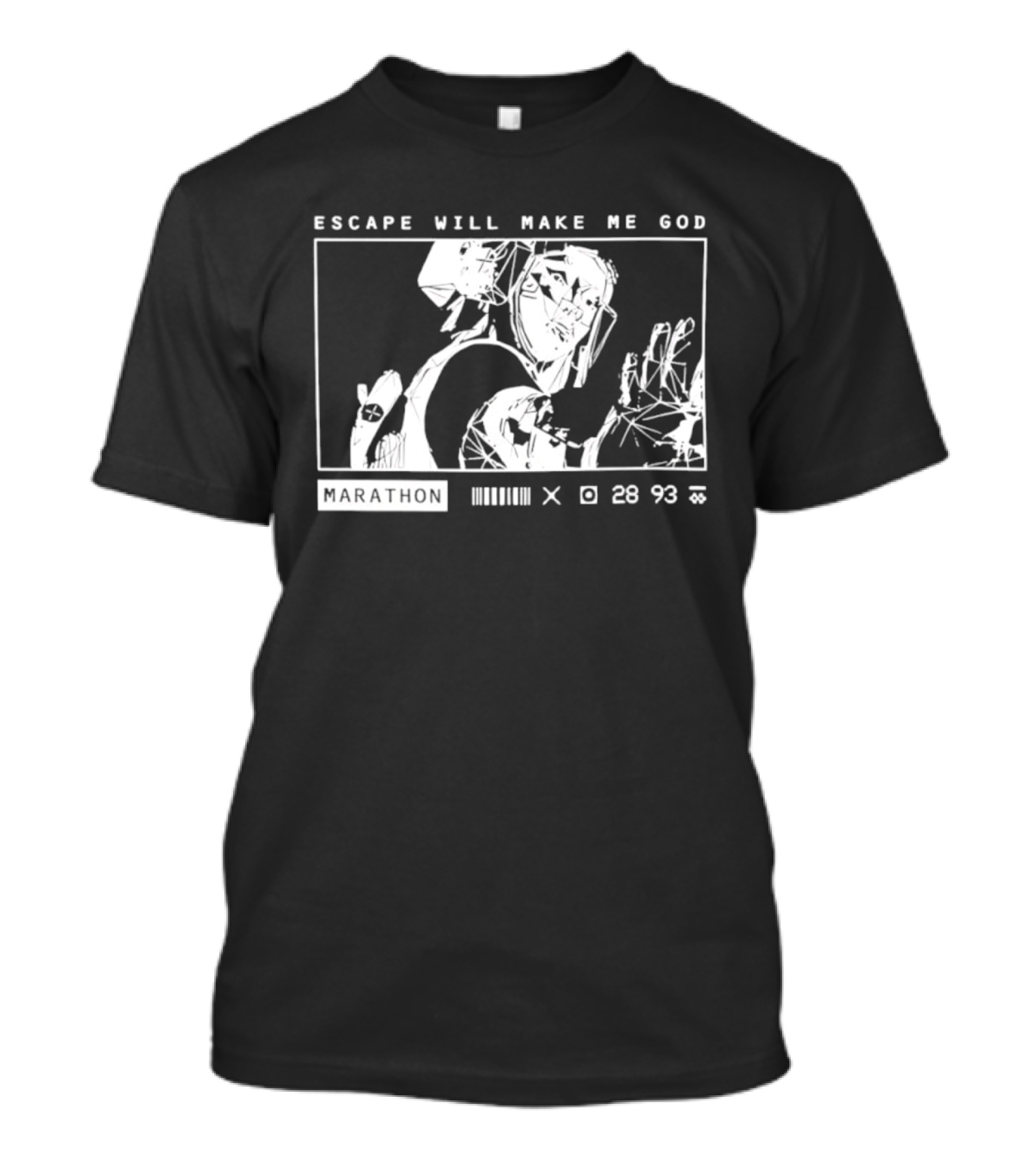 Escape Will Make Me God Marathon Runner Surreal Line T-Shirt
